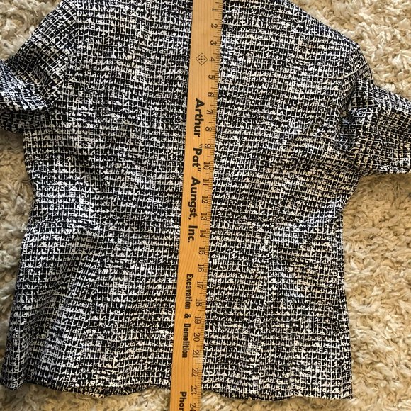 Sz L Harve Benard Black & White Abstract LS Jacket, Box Style - Picture 6 of 9